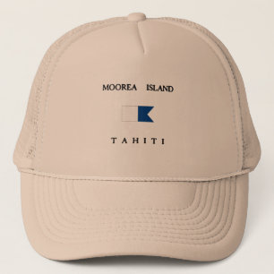 Moorea Island Tahiti Alpha Dive Flag Trucker Pet