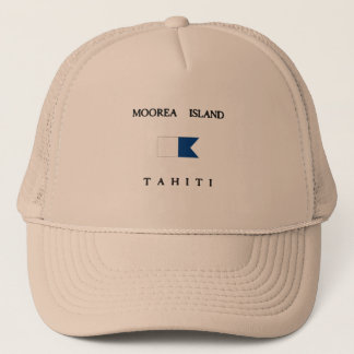 Moorea Island Tahiti Alpha Dive Flag Trucker Pet