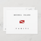 Moorea Island Tahiti Scuba Dive Flag Briefkaart (Voorkant / Achterkant)