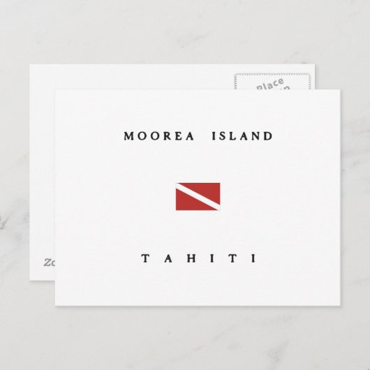 Moorea Island Tahiti Scuba Dive Flag Briefkaart (Voorkant / Achterkant)