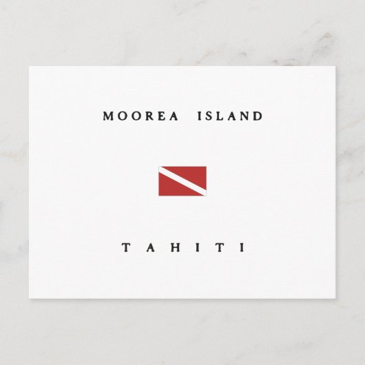 Moorea Island Tahiti Scuba Dive Flag Briefkaart (Voorkant)