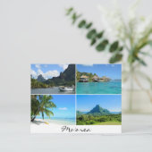Moorea landscapes collage text briefkaart (Staand voorkant)