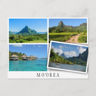 Moorea landschappen collage met losse afbeeldingen briefkaart