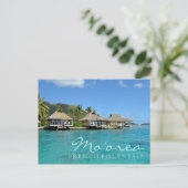 Moorea over Frans-Polynesië met luxebungalows Briefkaart (Staand voorkant)