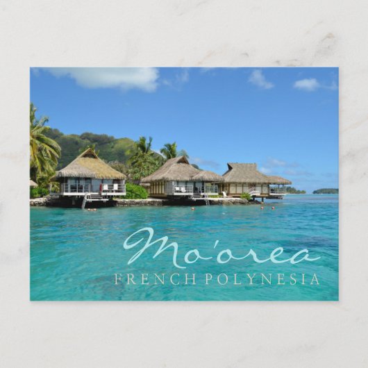 Moorea over Frans-Polynesië met luxebungalows Briefkaart (Voorkant)