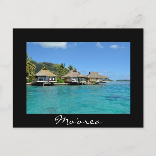 Moorea overwater vakantie bungalows briefkaart (Voorkant)