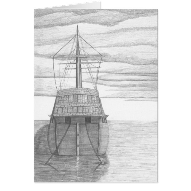 Moored Ship Sketch Card (Voorkant)