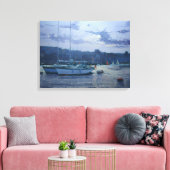 Moored yachts late namiddag canvas afdruk (Insitu (Woonkamer))