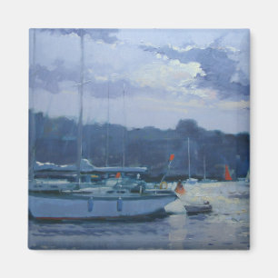Moored yachts late namiddag magneet