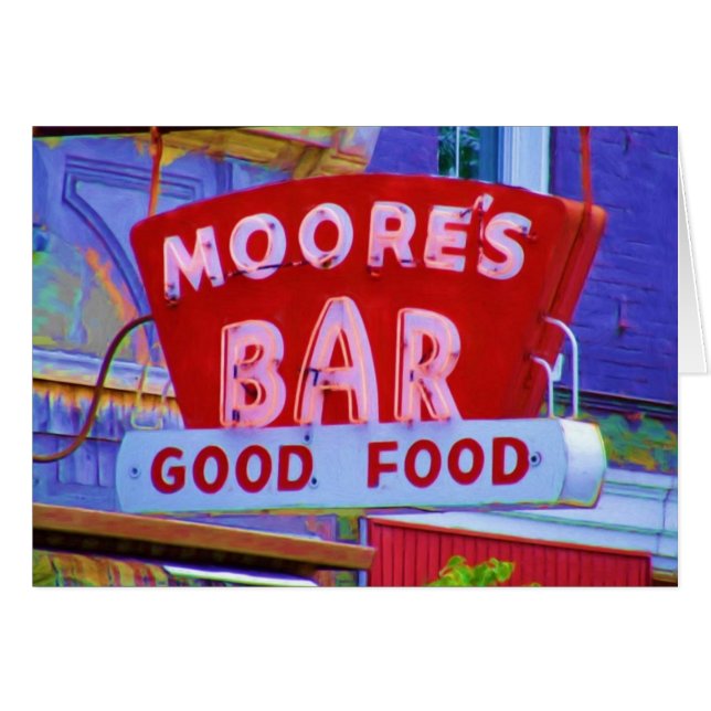 Moore's Bar Retro-teken, Greencastle, Indiana (Voorkant Horizontaal)