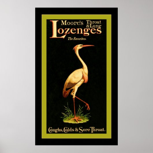 Moore's Throat en Lung Lozenges~ Medicine Poster (Voorkant)