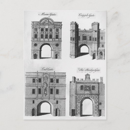 Moorgate, crimineel, Ludgate Bridgegate Briefkaart (Voorkant)