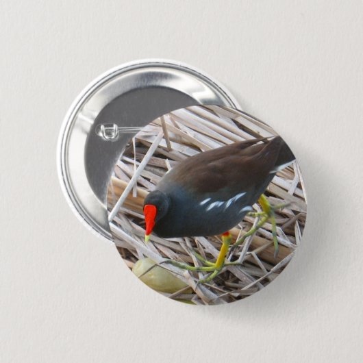 Moorhen Ronde Button 5,7 Cm (Voorkant /achterkant)