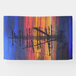 Mooring bij zonsopgang spandoek