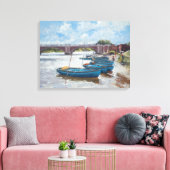 Moorings te Hampton Court 2011 Canvas Afdruk (Insitu (Woonkamer))