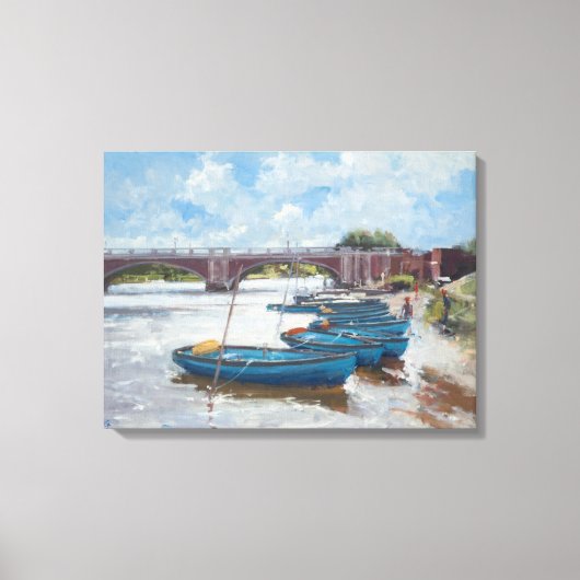 Moorings te Hampton Court 2011 Canvas Afdruk (Voorkant)