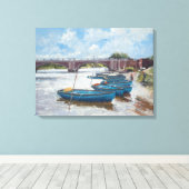 Moorings te Hampton Court 2011 Canvas Afdruk (Insitu (Houten vloer))