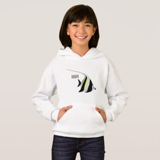 Moorish idol fish cartoon illustration (Voorkant volledig)