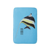 Moorish idol fish cartoon illustration badmat (Voorkant Verticaal)