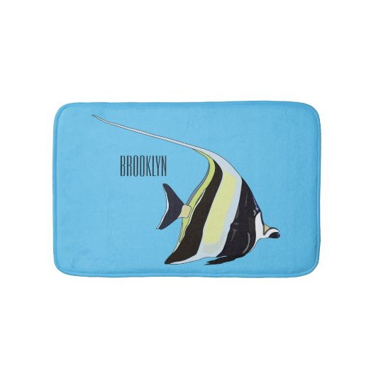 Moorish idol fish cartoon illustration badmat (Voorkant)