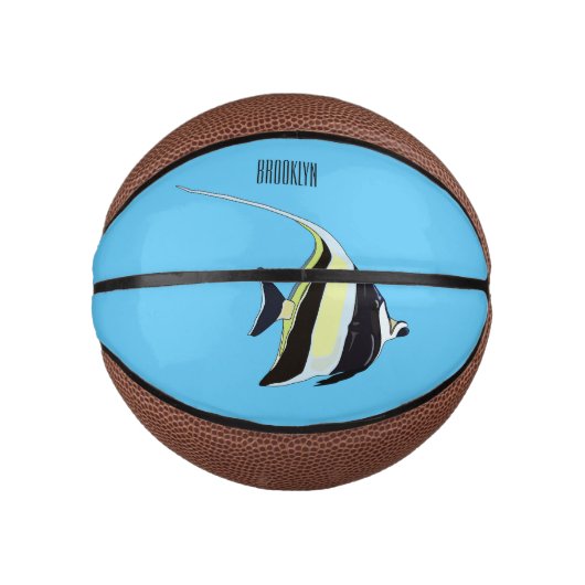 Moorish idol fish cartoon illustration basketbal (Voorkant)