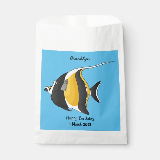 Moorish idol fish cartoon illustration bedankzakje (Voorkant)