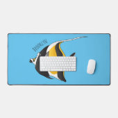 Moorish idol fish cartoon illustration bureaumat (Keyboard & Muis)