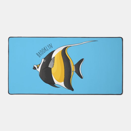 Moorish idol fish cartoon illustration bureaumat (Voorkant)