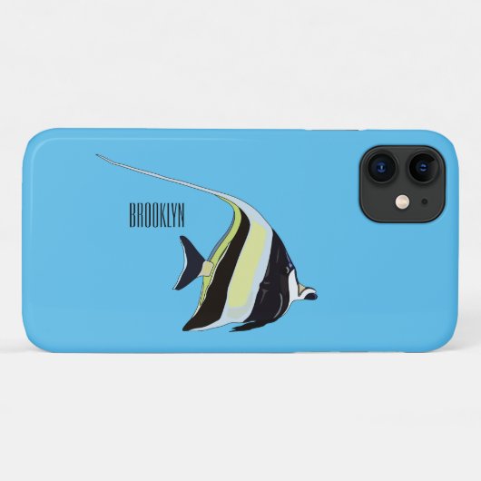 Moorish idol fish cartoon illustration Case-Mate iPhone case (Achterkant (horizontaal))