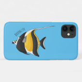 Moorish idol fish cartoon illustration Case-Mate iPhone case (Achterkant (horizontaal))