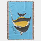 Moorish idol fish cartoon illustration deken (Voorkant Verticaal)