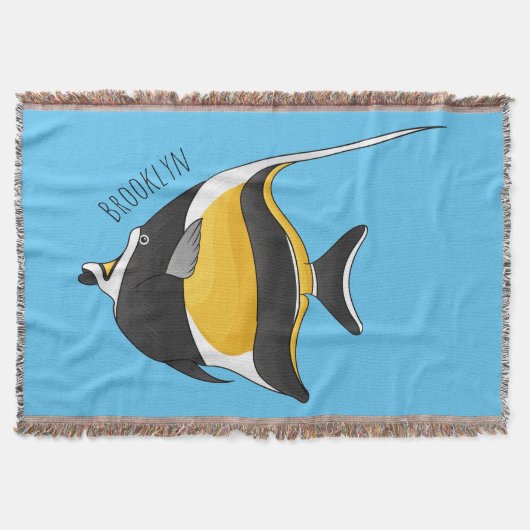 Moorish idol fish cartoon illustration deken (Voorkant)