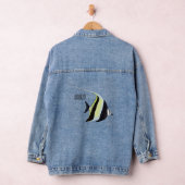 Moorish idol fish cartoon illustration denim jacket (Hangar)