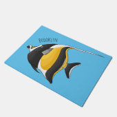 Moorish idol fish cartoon illustration deurmat (Schuin)
