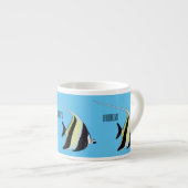 Moorish idol fish cartoon illustration espresso kop (Voorkant rechts)