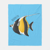 Moorish idol fish cartoon illustration fleece deken (Voorkant)