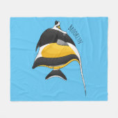 Moorish idol fish cartoon illustration fleece deken (Voorkant (Horizontaal))