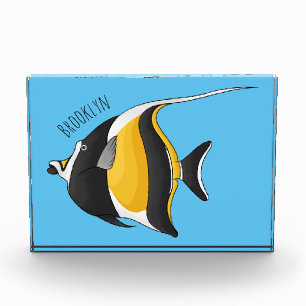 Moorish idol fish cartoon illustration fotoblokken
