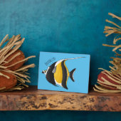 Moorish idol fish cartoon illustration fotoplaat (Zijkant)