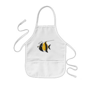 Moorish idol fish cartoon illustration kinder schort