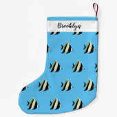 Moorish idol fish cartoon illustration kleine kerstsok (Achterkant)