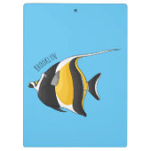 Moorish idol fish cartoon illustration  klembord (Achterkant)