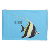 Moorish idol fish cartoon illustration kussensloop (Achterkant)