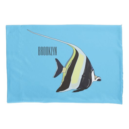 Moorish idol fish cartoon illustration kussensloop (Voorkant)