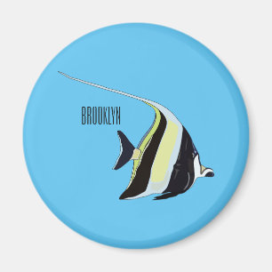 Moorish idol fish cartoon illustration magneet