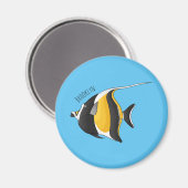 Moorish idol fish cartoon illustration magneet (Voorkant / Achterkant)