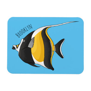 Moorish idol fish cartoon illustration magneet