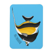 Moorish idol fish cartoon illustration magneet (Verticaal)