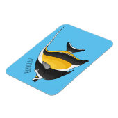 Moorish idol fish cartoon illustration magneet (Linkerzijde)