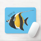 Moorish idol fish cartoon illustration muismat (Met muis)